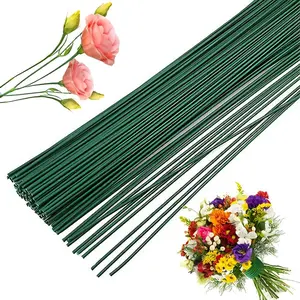 200 Pcs Floral Stem Wire,22 Gauge 16 Inch Floral Stems for Flower Arrangements DIY,Bouquent Stem Wrapping and Crafts,Dark Green