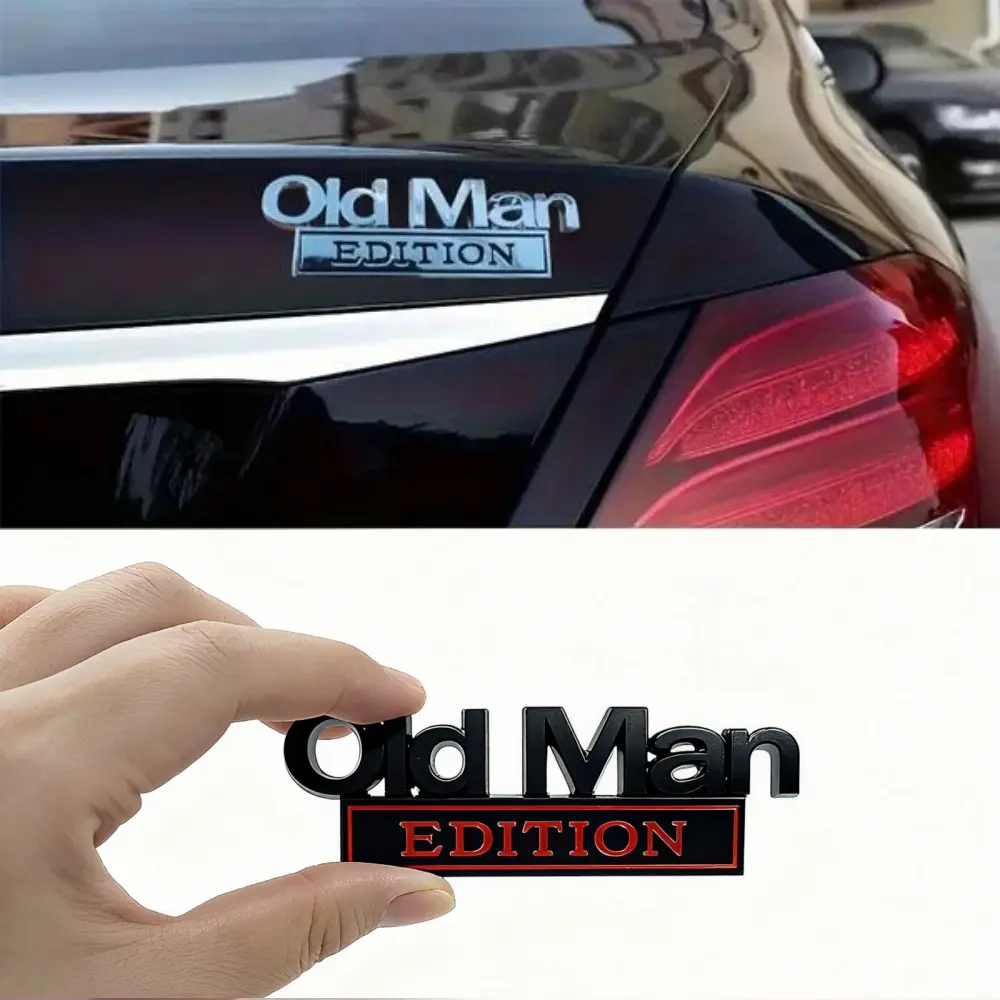 3D Thick Gel Hilarious Old Man Emblem Sticker - Built to Last, Weatherproof, Easy to Apply Stylish Car Merch - Automotive Exterior Decoration for Cars, SUVs - Ideal for Birthday, Dad Gift Ideas