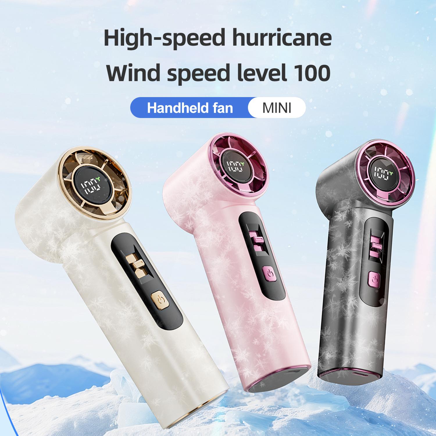 Mini handheld fan—portable and practical—featuring 100 speeds and powerful airflow. It features a digital LED display, Type-C charging, and a long-lasting battery. Ideal for outdoor use, work, and travel. Usb Protection Mini handheld fan—portable and practical—featuring 100 speeds and powerful airflow. It features a digital LED display, Type-C charging, and a long-lasting battery. Ideal for outdoor use, work, and travel. Usb Protection