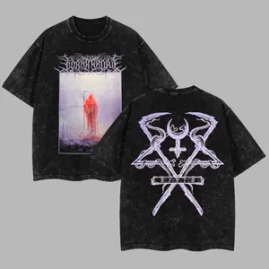 [Baby Gang] Limited Lorna Shore And I Return to Nothingness Heavy Metal Deathcore Washed Shirt Unisex Oversize Rock Band Cotton T-shirt Gift For Rock Lovers Streetwear Menswear