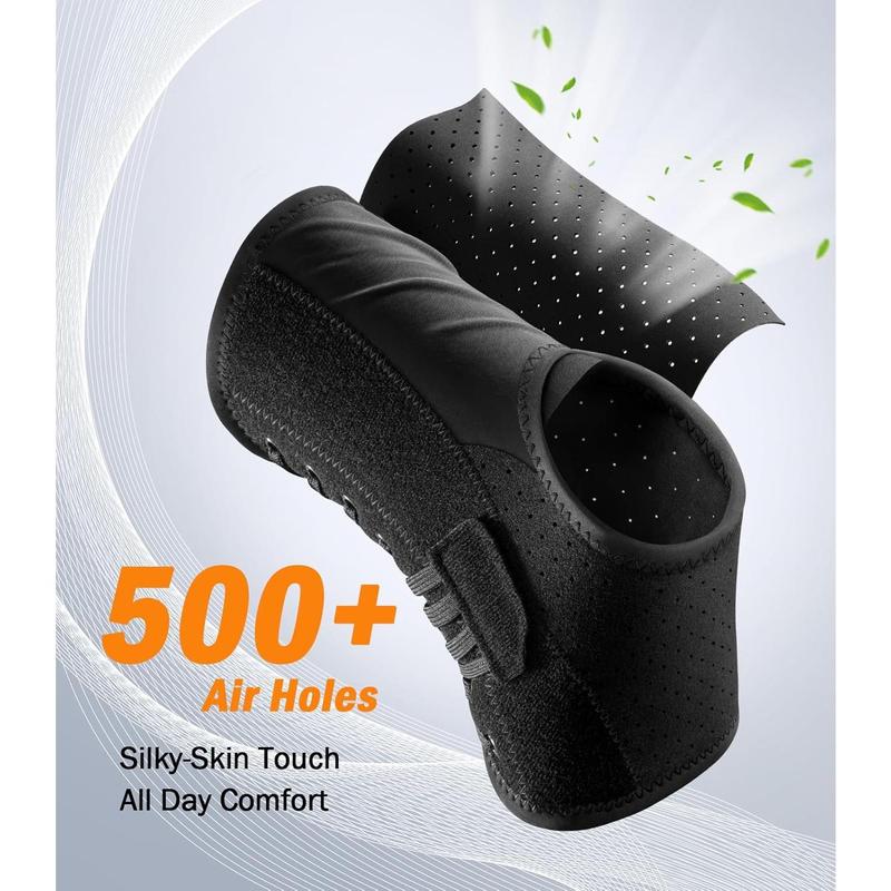 Slim-Fit Ankle Brace for Sprained Ankle, Velcro Lace Up Ankle Support for Women Men With 2 Auto-Shaped Pads, Air Fabric Cool Ankle Stabilizer for Injury Recover, Running,Sports, M(12"-13")