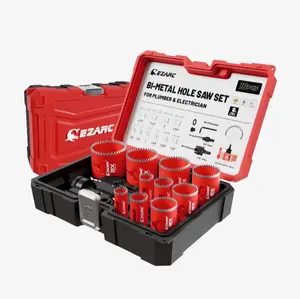 EZARC Tools 16Pcs Bi-Metal Hole Saw Kit Set with 3/4"-2-1/2" for Wood Metal Plywood PVC Board HSS 8% Cobalt High Efficiency