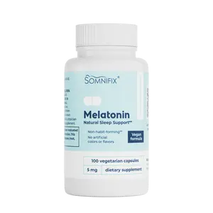 SomniFix Melatonin 5 mg, Supports a Deep & Healthier Natural Sleep, 100 Capsules Healthcare Fitness