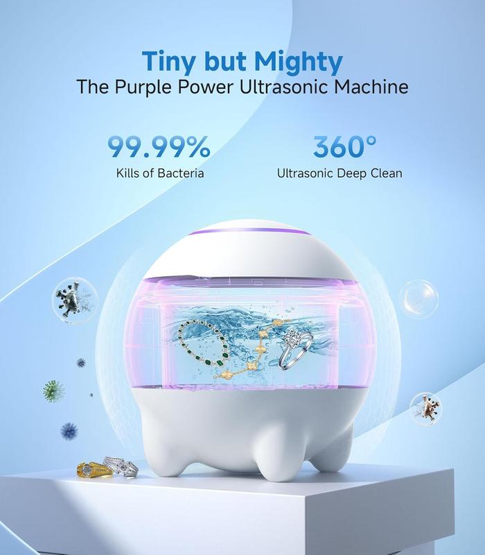 Cleaner, 45KHz  Cleaner Machine Professional for , Earrings Sterling , Rings, Retainers Deep Cleaning with 4 Modes, Timer, Low Noise, 304 Stainless Steel Tank