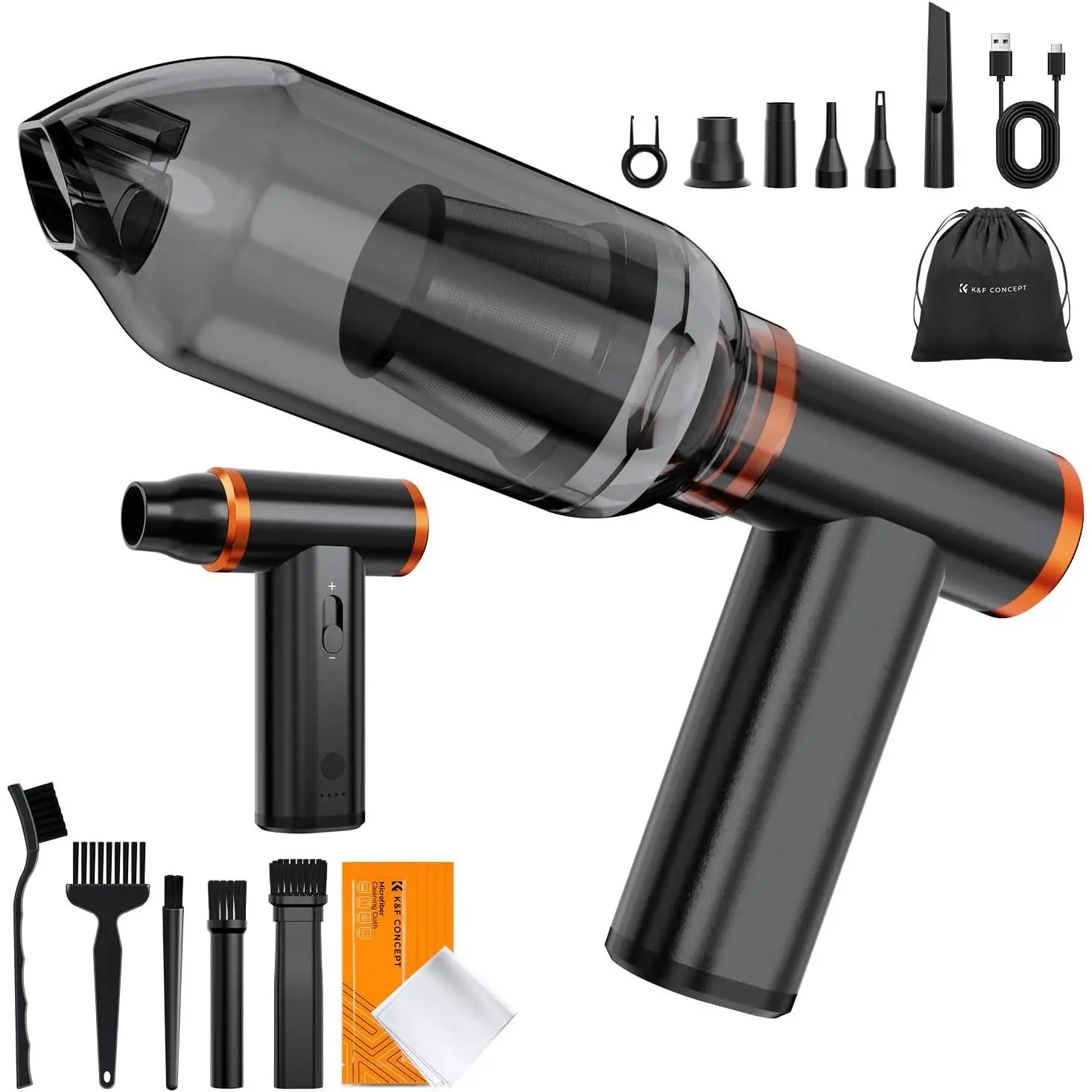 【DealsForYouDays】K&F CONCEPT Electric Compressed Air Duster|300000RPM Vacuum Cleaner|3 Gear Adjustable|Super Wind Power| Rechargeable Brushless Motor|for Deep Computer Clean, Keyboard, Car, Home,Outdoor