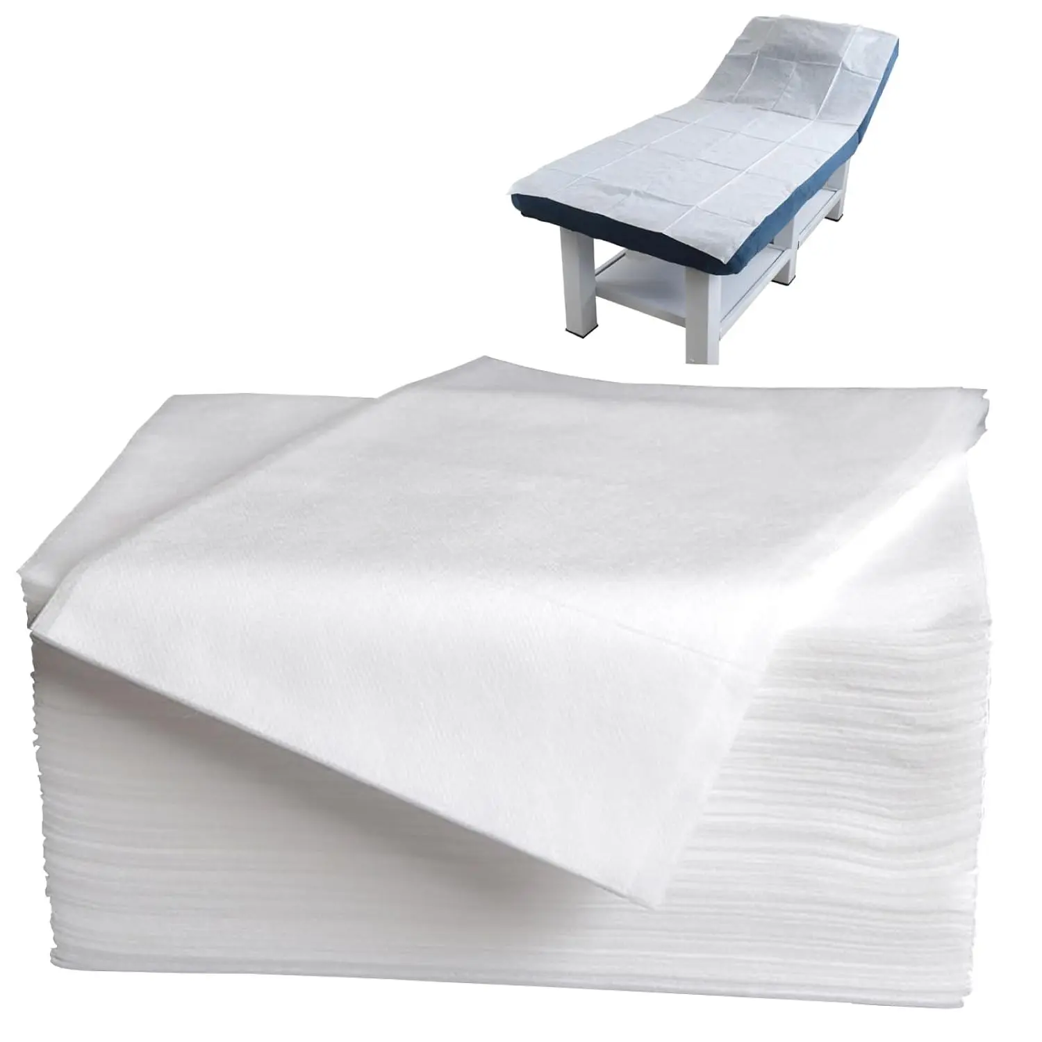 100 Pcs 31.5" x 71" White Waterproof Disposable Bed Sheets Non Woven Fabric SPA Massage Table Bed Cover
