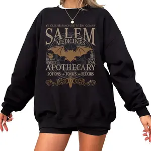 Salem Apothecary Halloween Sweatshirt, Retro Style Halloween Tee Womenswear Hoodie