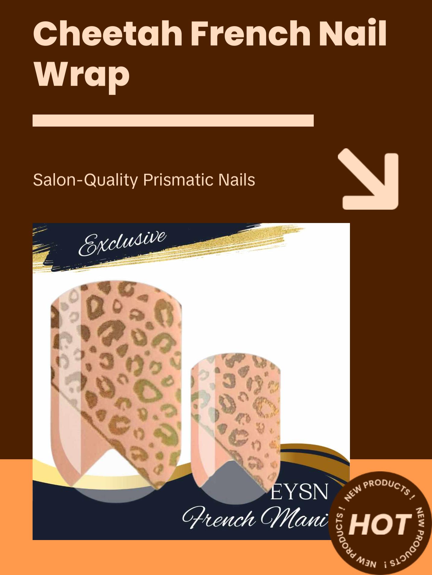 Prismatic Cheetah French Nail Wraps