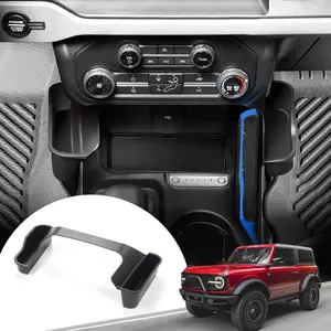 Center Console Shifter Storage Box Compatible with Ford Bronco 2021 2022 2023 2024 2025, Organizer Gear Side Storage Tray for Bronco Accessories 2/4-Door, Interior Accessories, Matte Black