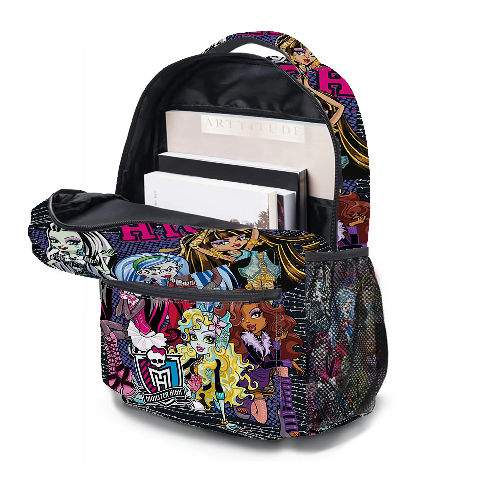 Monster-High-Backpacks for Girls, Cute School Backpack for Girls