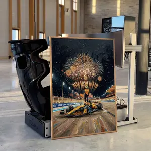 Lando Norris McLaren F1 World Champion Poster Formula 1 Celebration Print Impasto OilMotorsport Wall Art McLaren Racing Decor