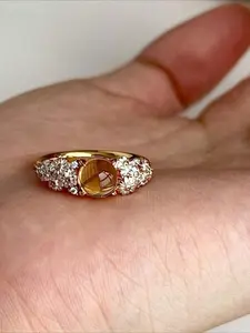 1pcs Luxurious and Elegant Egg-shaped Flower Gold Open-ring, Vintage Rings Jewelry, Suitable for Parties, Dates and Daily Wear. It Is A Gift for Jewelry Lovers on Valentine's Day, Mother's Day. A High-end and Fashionable Ladies' Ring.