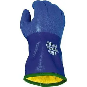 SHOWA Size L Polyurethane Cold Protection Work Gloves For General Purpose, Slip-On Cuff, Full Fingered, Blue, Paired 282L-09