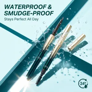 YECULOR 3D Chisel-Tip Eyebrow Pencil，2-in-1 Kit (Pencil + Refill) Dual-Effect Tip for Two Looks Stays Sharp， Long-Lasting Brow Pen for Natural Hair-Like Strokes, Smudge-Proof Makeup Tool for Daily Use & Soft Glam