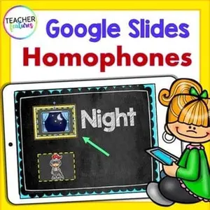 Matching Homophones for 2nd & 3rd Grade | Google Slides Grammar Activities