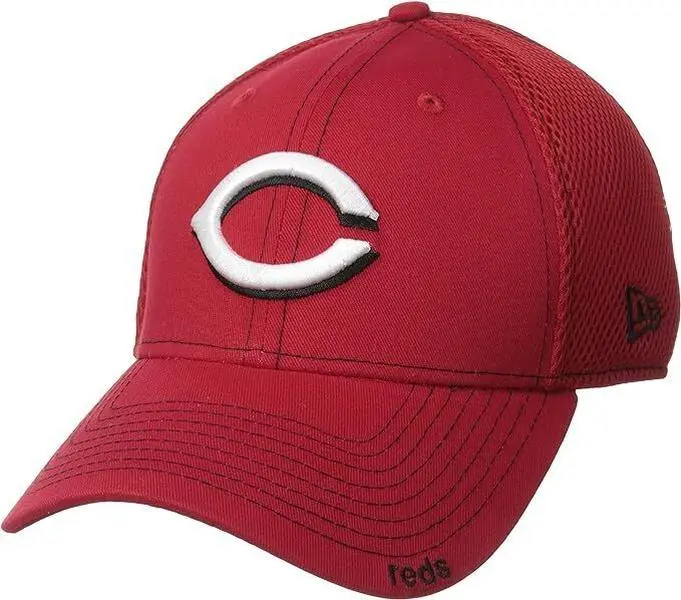 New Era MLB Cincinnati Reds Neo Fitted Sports Flexfit Hat - Scarlet, Moisture Wick, Snap Closure, Team Logo, Style 10059480, Flexfit Hats, Snap‑On Adjust