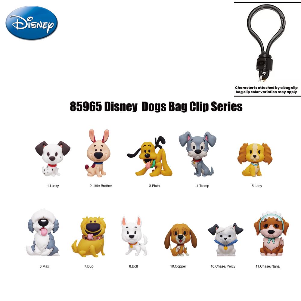 Disney Cute Dog Blind Bag 1PC Officially Licensed PVC Keychain Blind Box 3D Figurine Bag Clip Charms Anime Figure Collector Keyring Backpack Decor Lucky Little Brother Pluto Tramp Lady Max Dug Bolt Copper Percy Nana