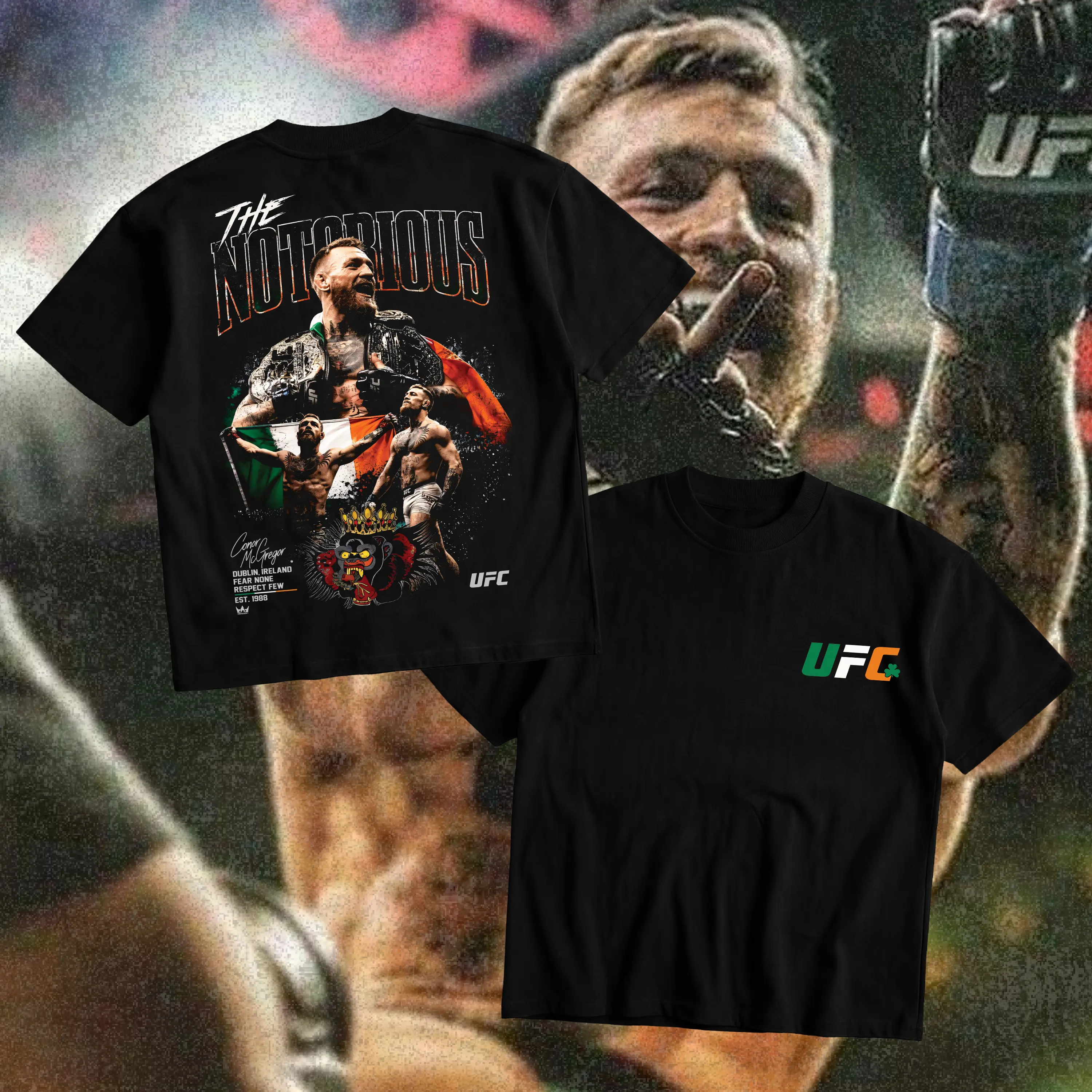 The Notorious Conor McGregor Heavy Cotton T-Shirt Conor McGregor Graphic Tee UFC Combat Sports Fan Shirt MMA Fight Night Shirt Gift for Men Women American Made Fightwear