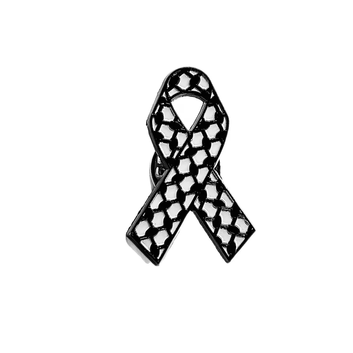 Palestinian Kuffiyeh Ribbon Hard Enamel Badge / Pin / Brooch with premium backing