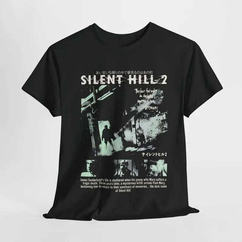 Men's Silent Hill 2 Retro Print Cotton Menswear T-Shirt - Soft
