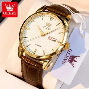 OLEVS flagship fully automatic mechanical watch 2025 new luxury business men's watch luminous waterproof new double calendar watch