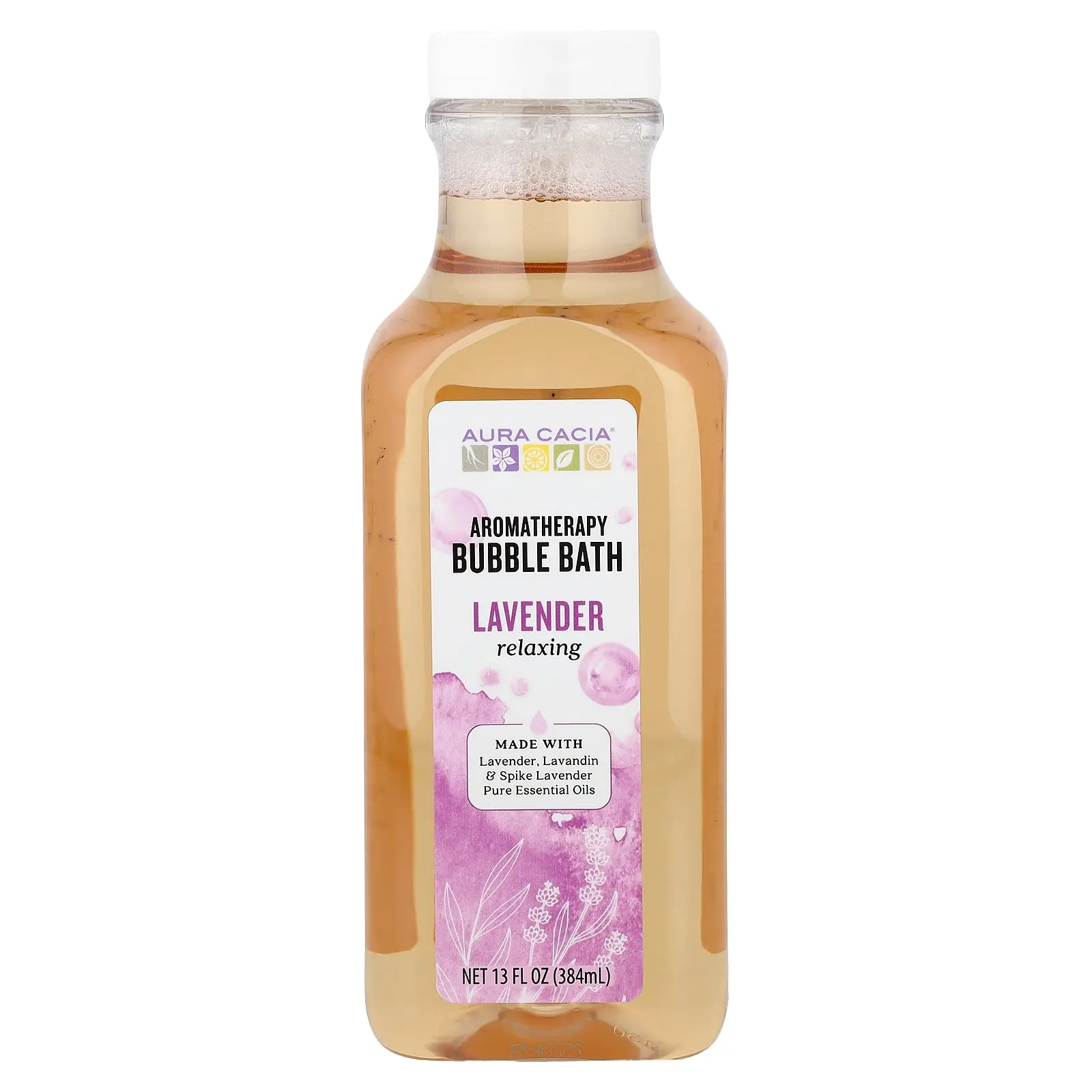 Aura Cacia Aromatherapy Bubble Bath, Relaxing Lavender, 13 fl oz (384 ml)