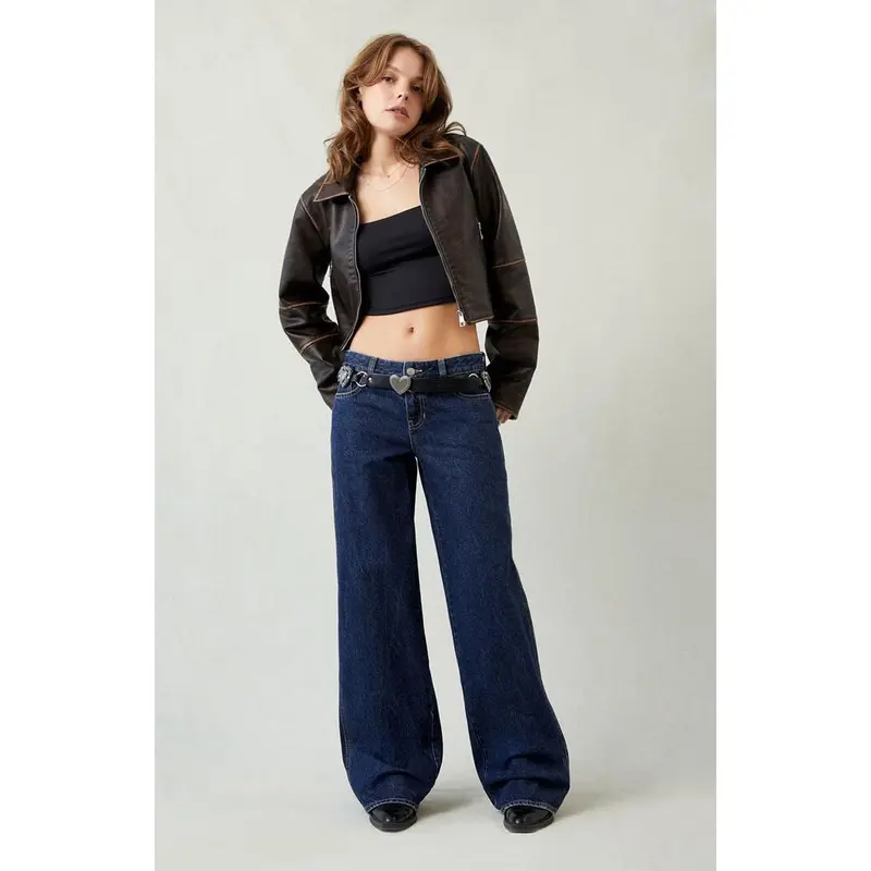 Pacsun Women's Casey Low Rise Baggy Jeans Dark Indigo