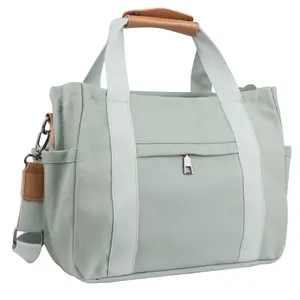 Canvas Tote Bag for Women With Pockets, Cute Crossbody Shoulder Purses Mommy Handbag for Work Travel