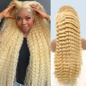 Hotlove Hair 613 Lace Front Wig Human Hair 13x6 Transparent Lace 613 HD Lace Froalal Wig For Women Deep Wave Blonde Lace Front Wigs Human Hair Pre Plucked With Baby Hair