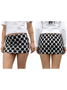 Women S Polka Dot High Waist A-Line Skirt - Stylish and Flattering Mini Skirt for Everyday Wear or Nights Out NONE