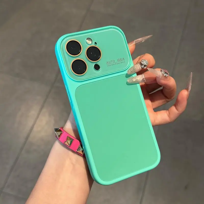 Phone Case - Skin-Like Crystal Case Compatible with iPhone 17 Pro Max 17Air 16 15 14 Plus 13 Pro Max Phone Case New Painted Instant Big View Window with Lens Film Premium Niche Full Coverage Anti-Drop Protective Case
