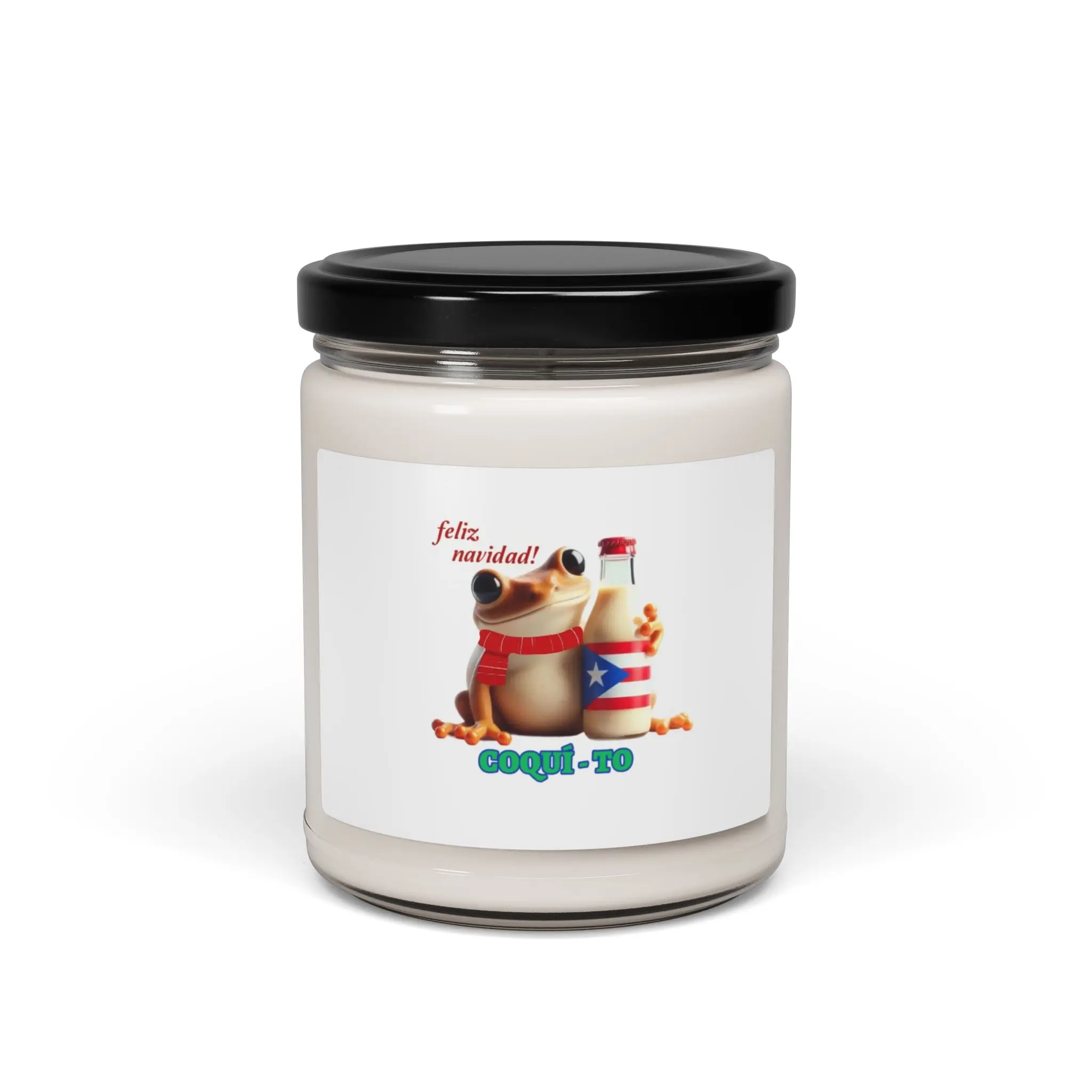 Coqui Frog Drinking Coquito Candle