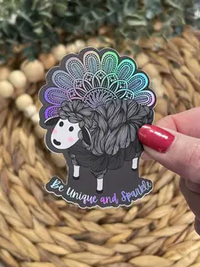 Black Sheep Holo Sticker, Oh Sheep Vinyl Sticker, Got Yarn Knitting Sheep, Im The Rainbow Sheep, Pride Sheep, Be Unique Sheep Sticker