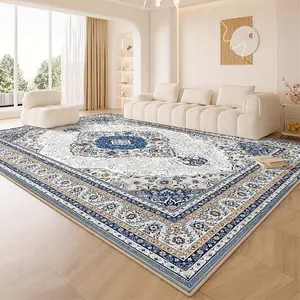 Vintage Floral Low-Pile Velvet Rug - Modern Easy-Line Design, Gradient Pattern, Ultra-Soft, Machine Washable Indoor Kitchen Decor with Various Sizes Available