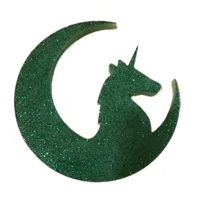 Handmade Resin Moon with Unicorn Statue for Home Decor - Ornaments