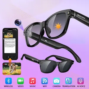 AI Glasses with Photochromic Lenses 8MP Camera Real-Time Translation 160 Languages Bluetooth Wireless Smart Glasses UV Protection