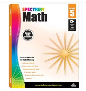 Spectrum 5th Grade Math Workbooks, Ages 10 to 11, Math Workbooks Grade 5 Covering Fractions, Decimals, Algebra Prep, Geometry, and More, Math Book for 5th Graders (Volume 6) Paperback – August 15, 2014