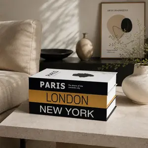 3 Piece Modern Decorative Fake Books, Simple Home Paper Book Decor, Bedside Table, Coffee Table, Study Shelf, Photo Props, Holiday Desk Decor