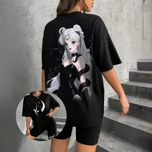 Sailor Moon Graphic T-Shirt – 100% Cotton Anime Short Sleeve Oversized Tee, Casual Fashion Top