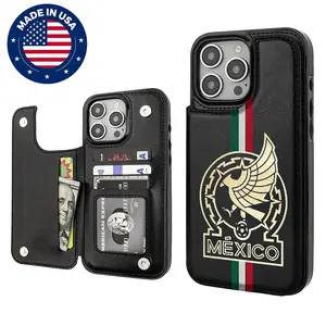 Mexico Eagle Soccer Emblem Aesthetic Design Pattern Casing For  Iphone 17 16 15 14 13 12 Plus Pro Max Samsung 22 23 24 25 Flaunt Mobile Phone Case TPU Pu Leather Card Holder Drop Protection Shockproof Protector Anti-scratch Stylish Smartphone Cover