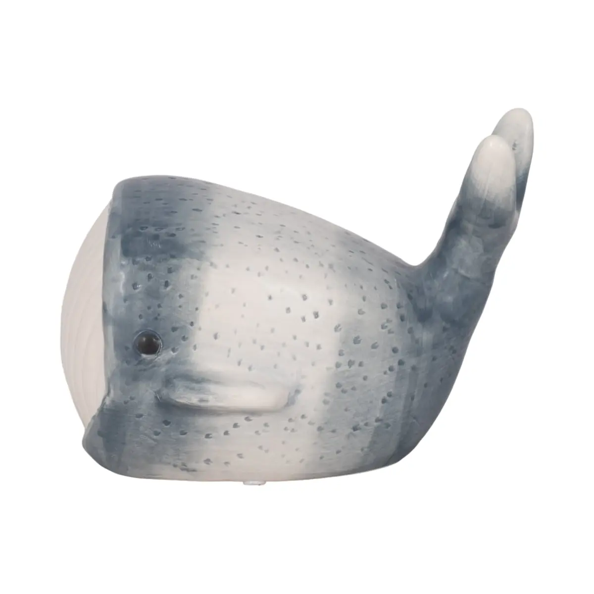 212 MAIN 8 in. Lightweight Stoneware Decorative Blue & White Whale Motif Statue - Home Decor Ornament, Model 20422-02