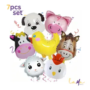 Farm Animal Balloon Set – 7pcs Foil Balloons for Kids Birthday, Barnyard Theme Party Decorations