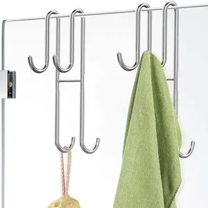 304 Stainless Steel Hooks S-Hooks Double-Sided Coat Hooks Bathroom Glass Door Hooks Back Hooks Double Hooks