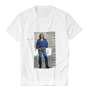 Vintage Michael Bolton World Tour 1994 White Single Stitch T-Shirt, Heavy Cotton Fabric Men's Sweatshirt