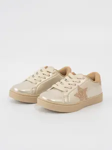 Girls' Sparkle Star Sneaker - Metallic Gold