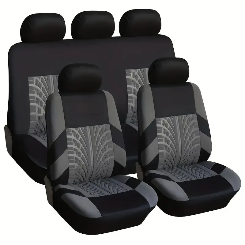 9pcs Car Seat Covers with Crafted Embossing Design, Automotive Seat Covers, Suitable for Sedans Suv Vans, Durable and Easy to Clean Interior Accessories, Car Seat Cushion, Car Seat Protectors
