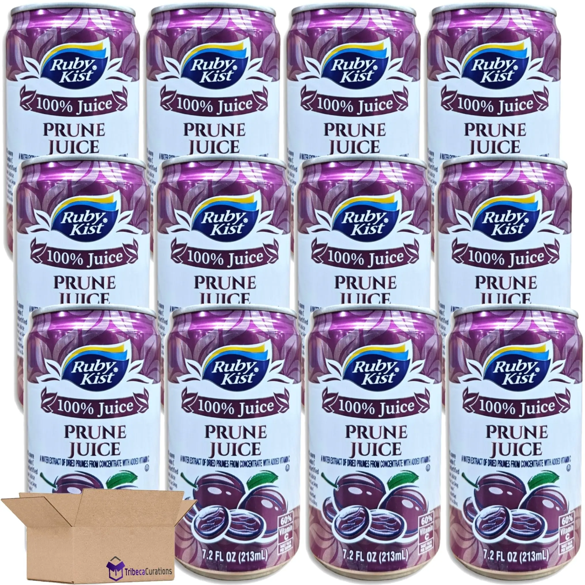 Ruby Kist 100% Prune Juice Value Pack   | 7.2 Fl Oz Can | Pack of 12