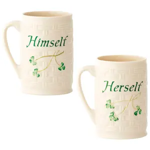 Belleek Classic Himself & Herself Set of 2 Mugs