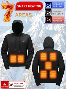 Heated Hoodie Sweatshirt, Seven Heating Zones, Adjustable Temperature Settings, Fashionable Practical Heated Design, Winter Wear
