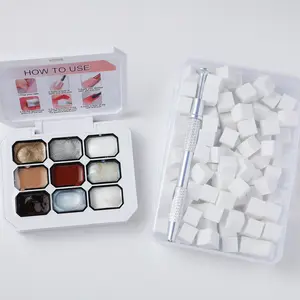 DIY Nail Art Set - 9-Color Solid Patting Gel, 100pcs Buffer Sponge & Mini Clips for Women's Manicure & Cuticles, Salon-Quality Tools for Home & Professional Use